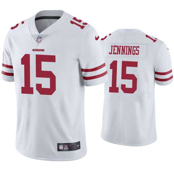 Men & Women & Youth San Francisco 49ers #15 Jauan Jennings Nike White Vapor Limited Player Jersey->san francisco 49ers->NFL Jersey
